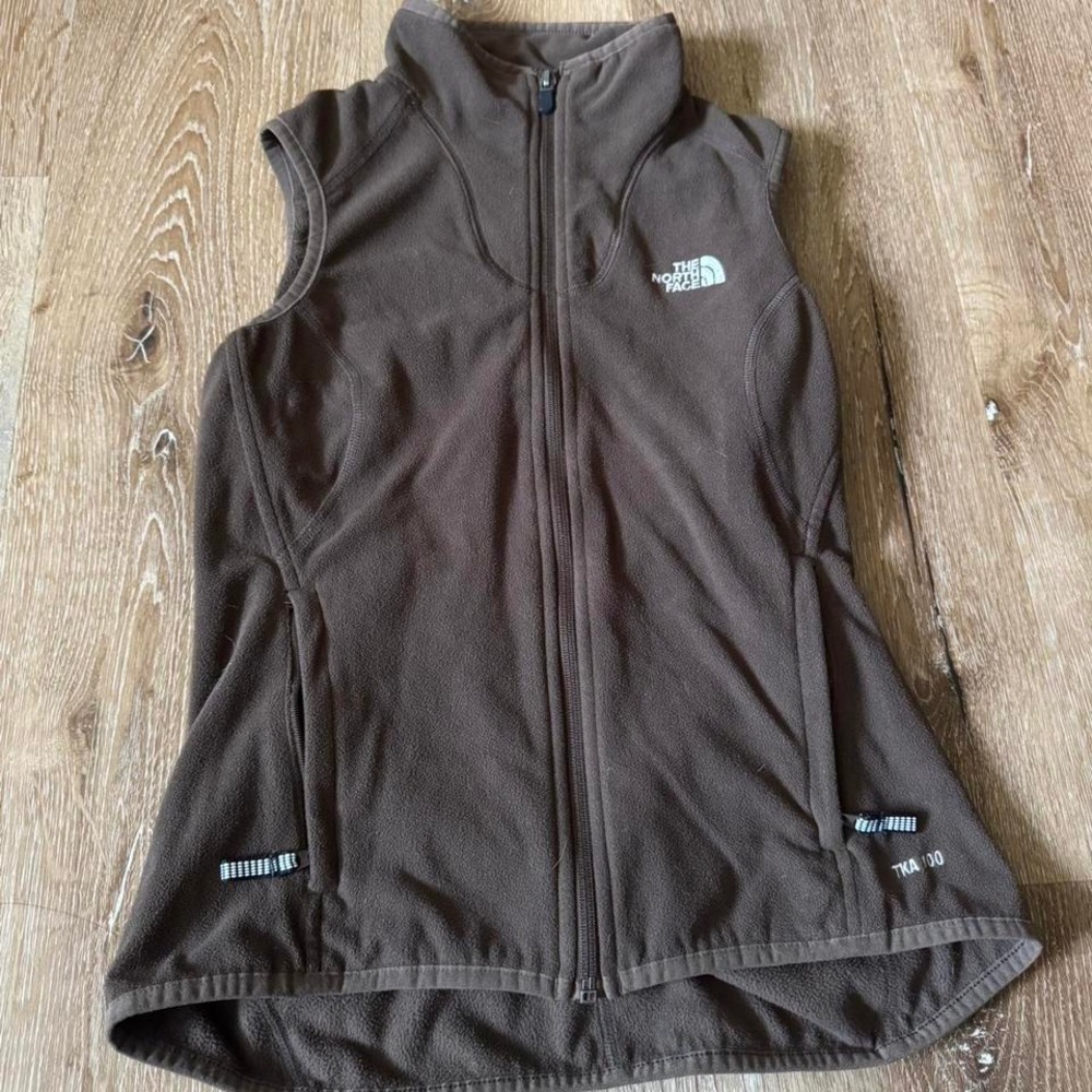The North Face Mocha Brown Fleece tech Vest TKA 100 size xsmall